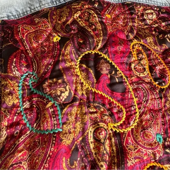 Free People Paisley Quilted Denim Jacket - Picture 5 of 9